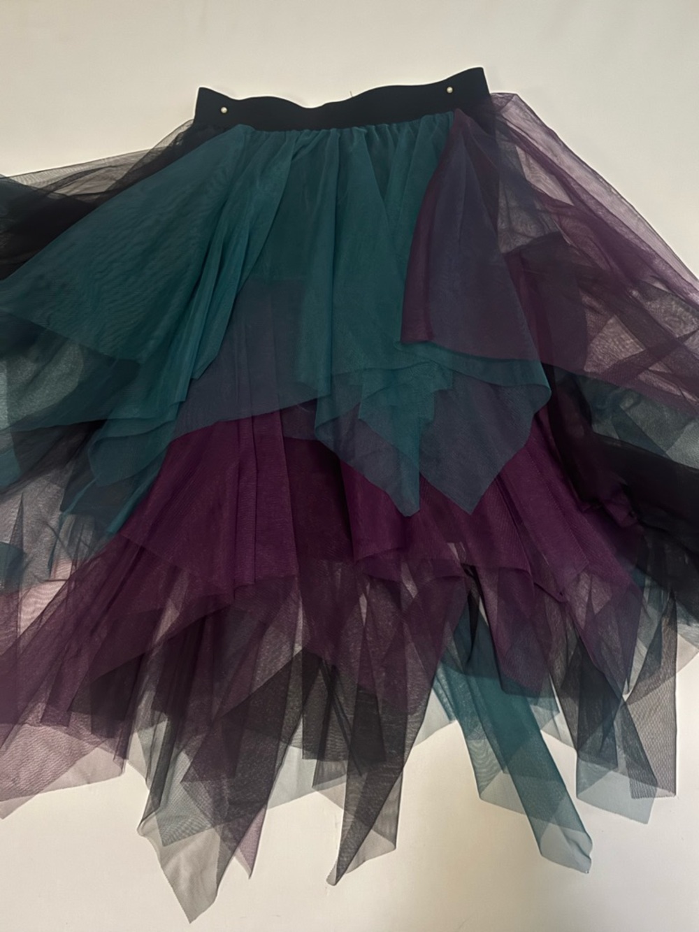 Layered Teal and Plum Tulle Skirt